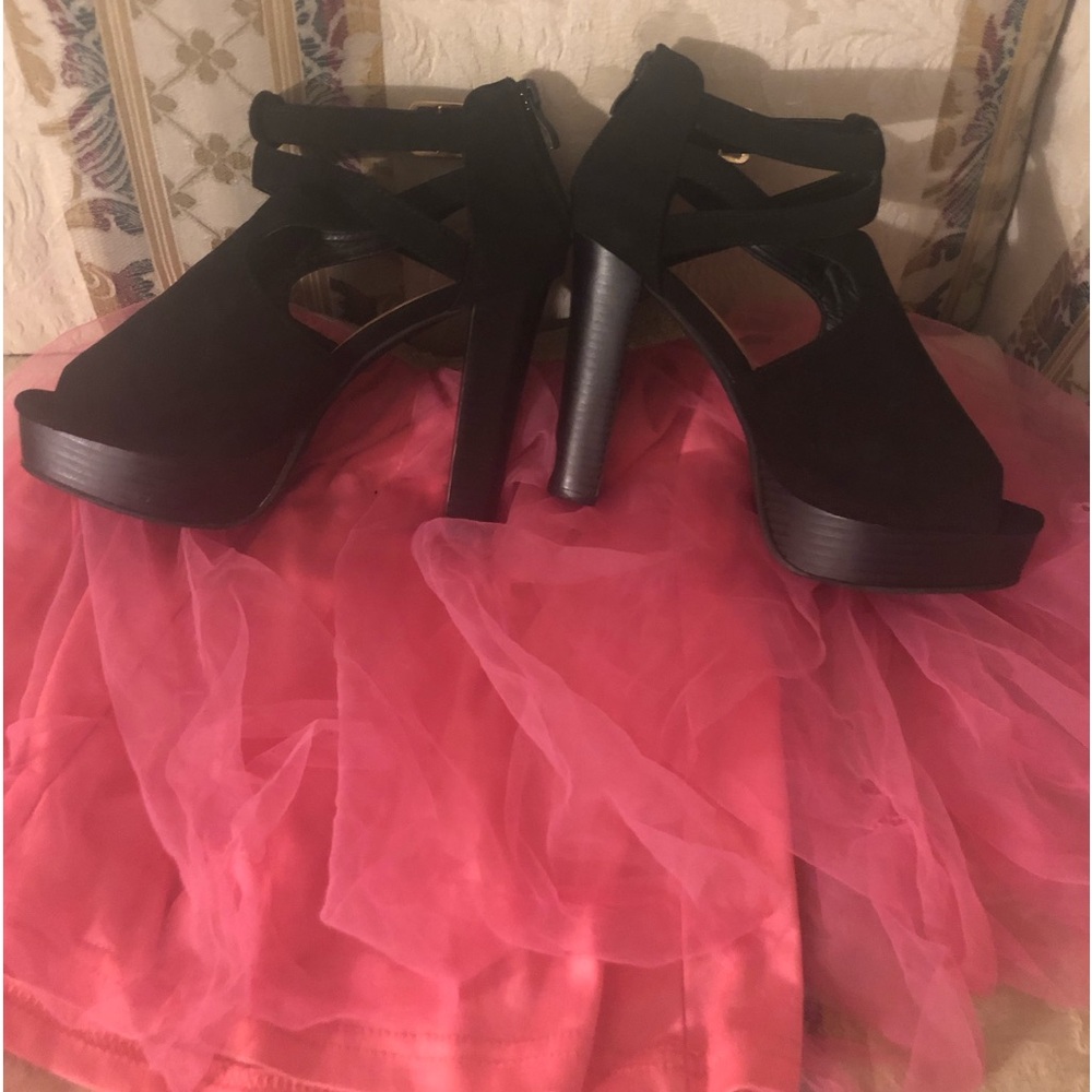 Black Open toe Heels